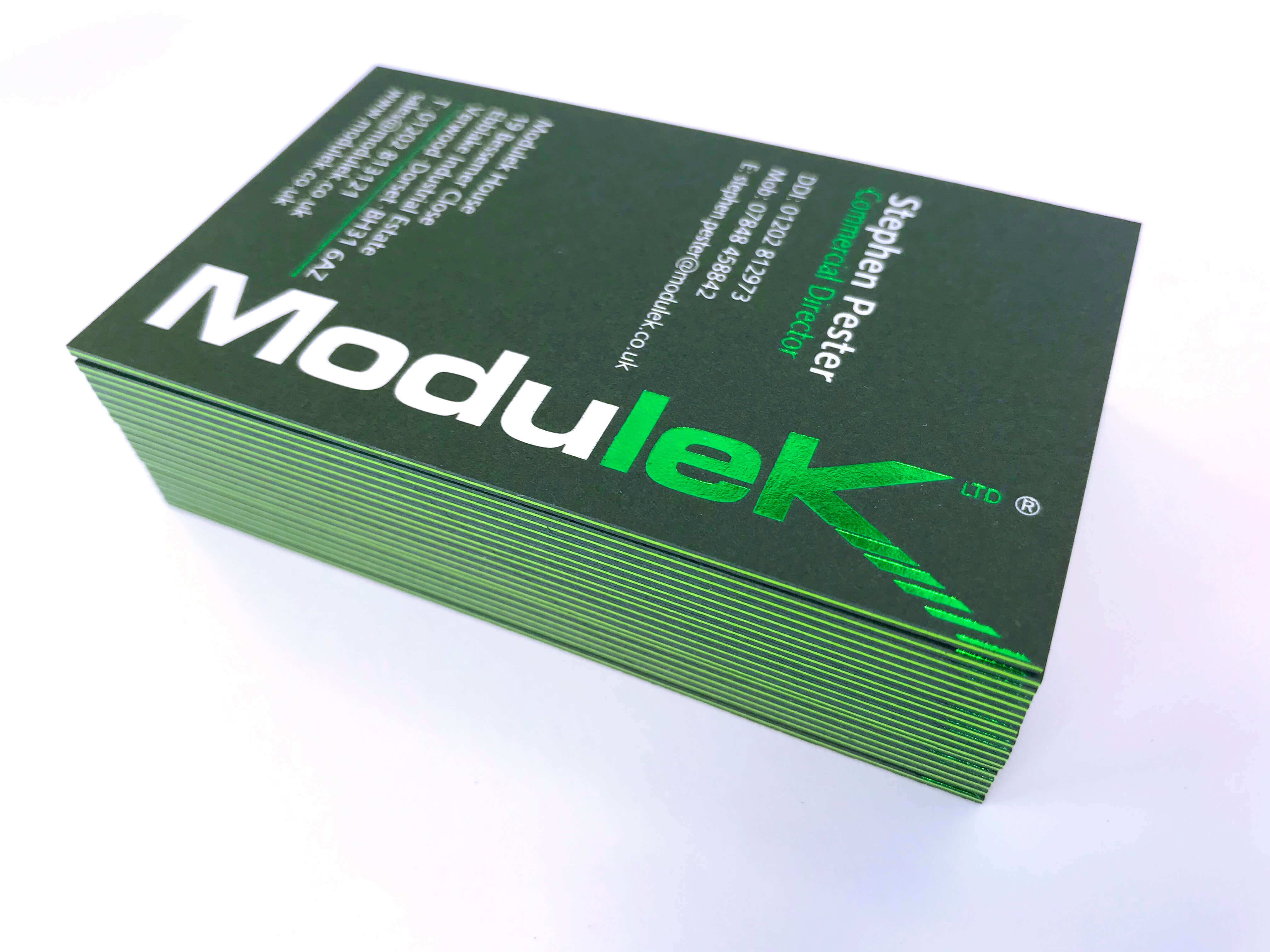 Green Foil Business Cards