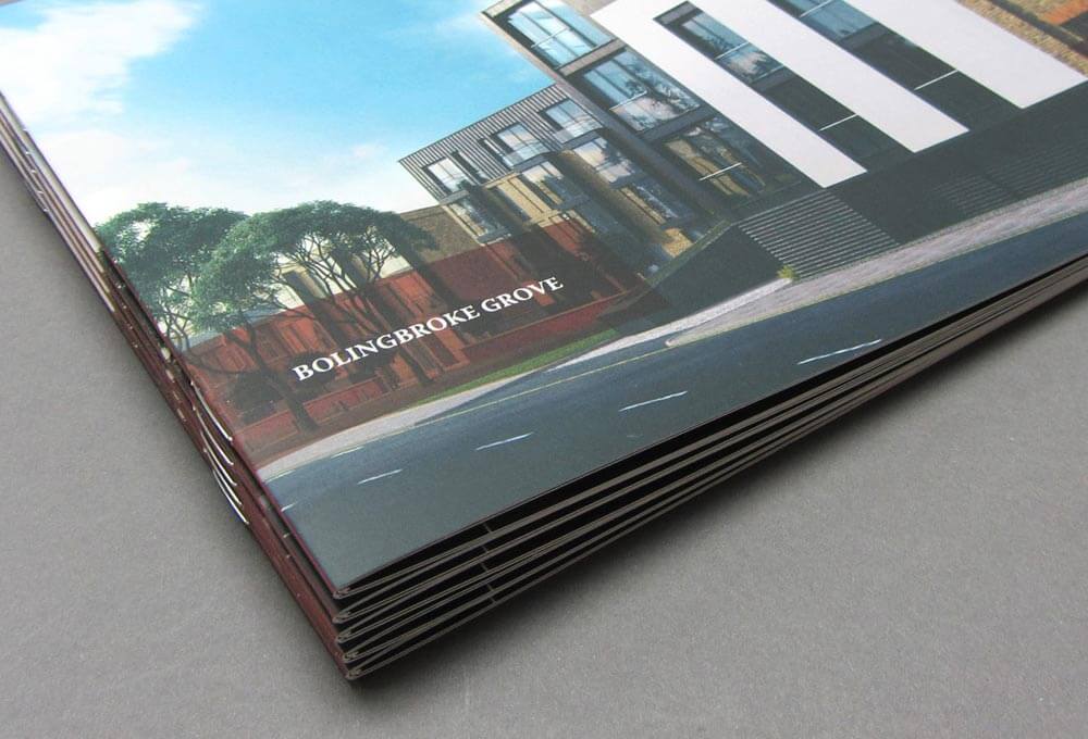 Example of stapled and saddle stitched brochures